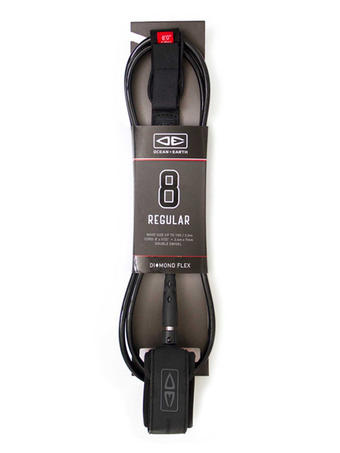 O&E Regular Moulded Leash - 8ft - Grua Surf Co.