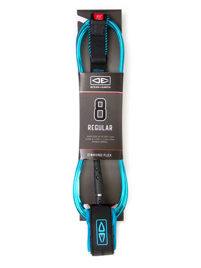O&E Regular Moulded Leash - 8ft - Grua Surf Co.