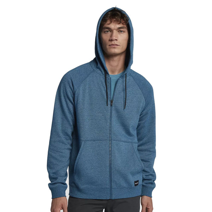 Hurley mens Crone Marled Texture Hoodie Zip Fleece Blue