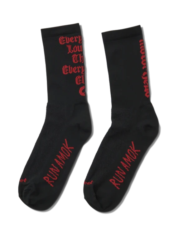 Roark Run Amok Motorhead Louder Hi Socks - Black