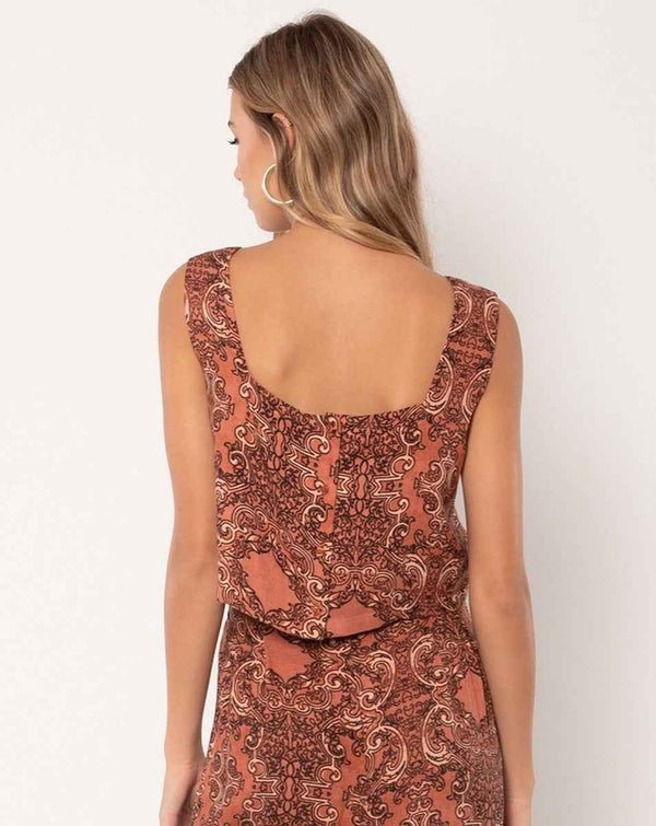 Amuse Society Raquel Crop Woven Tank - Grua Surf Co.