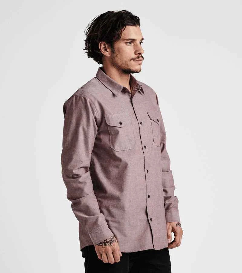 Well Worn Long Sleeve Organic Button Up Shirt - Grua Surf Co.