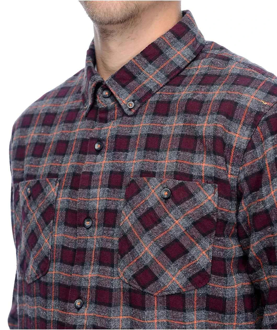Blue Buck Burgundy Flannel Shirt - Grua Surf Co.