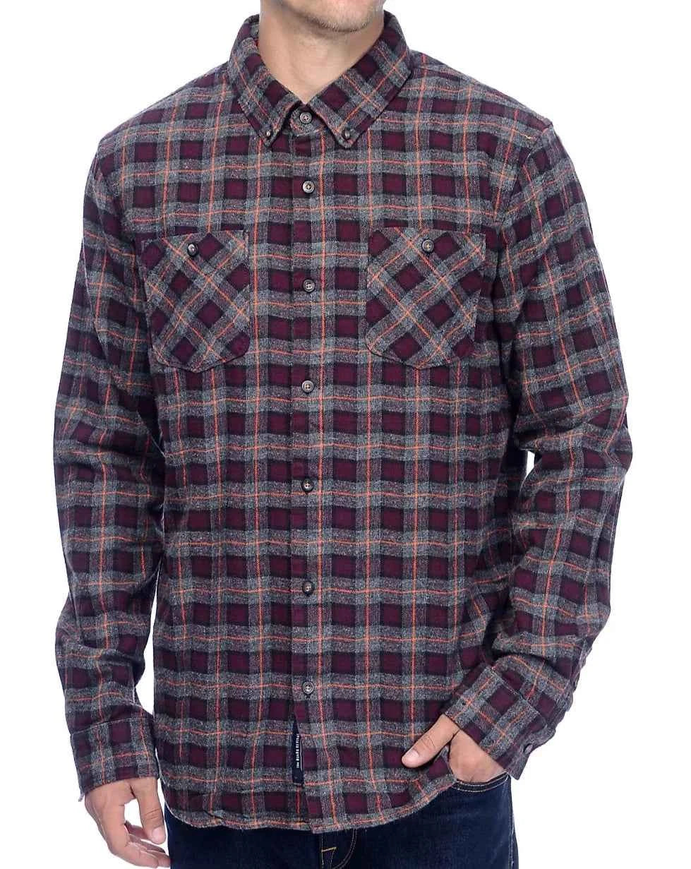 Blue Buck Burgundy Flannel Shirt - Grua Surf Co.