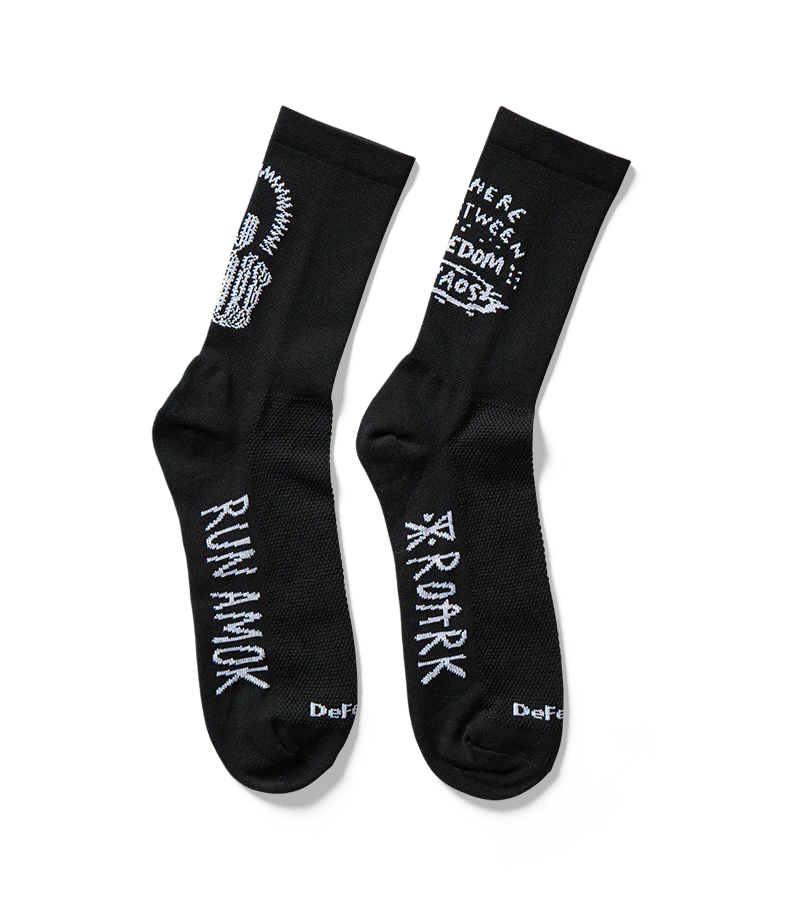 Run Amok Black Mens Crew Socks For Running | Roark Revival