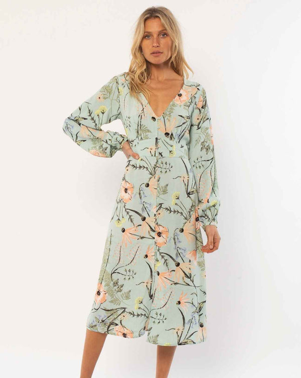 Amuse Society Iris Woven Midi Dress - Grua Surf Co.