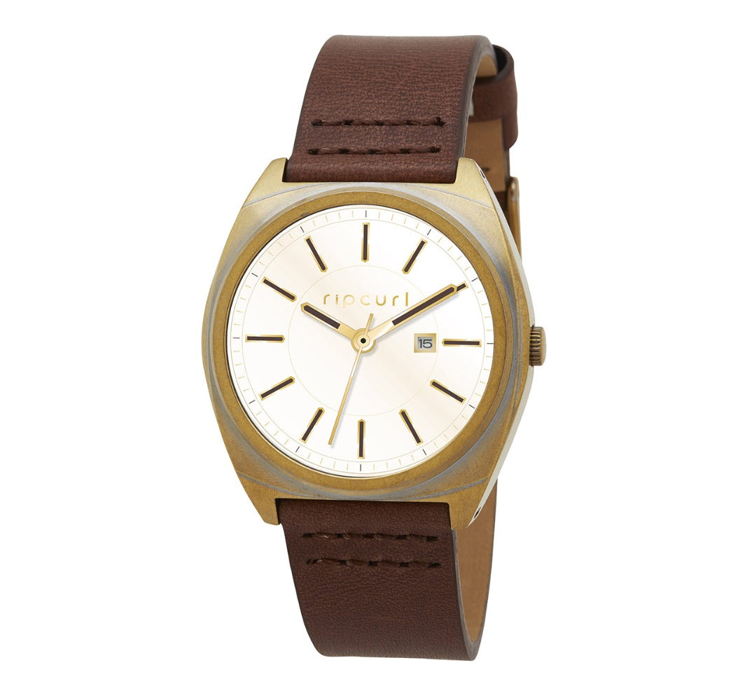 Rip Curl Brink Old Gold Leather Watch